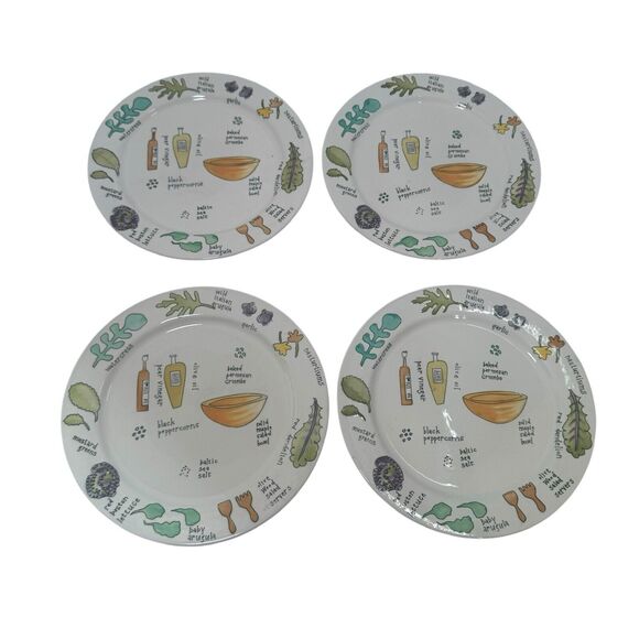 “SALAD DAYS” by Ursula Dodge for  Signature Housewares Set Of 4  9" Plates - Picture 1 of 16